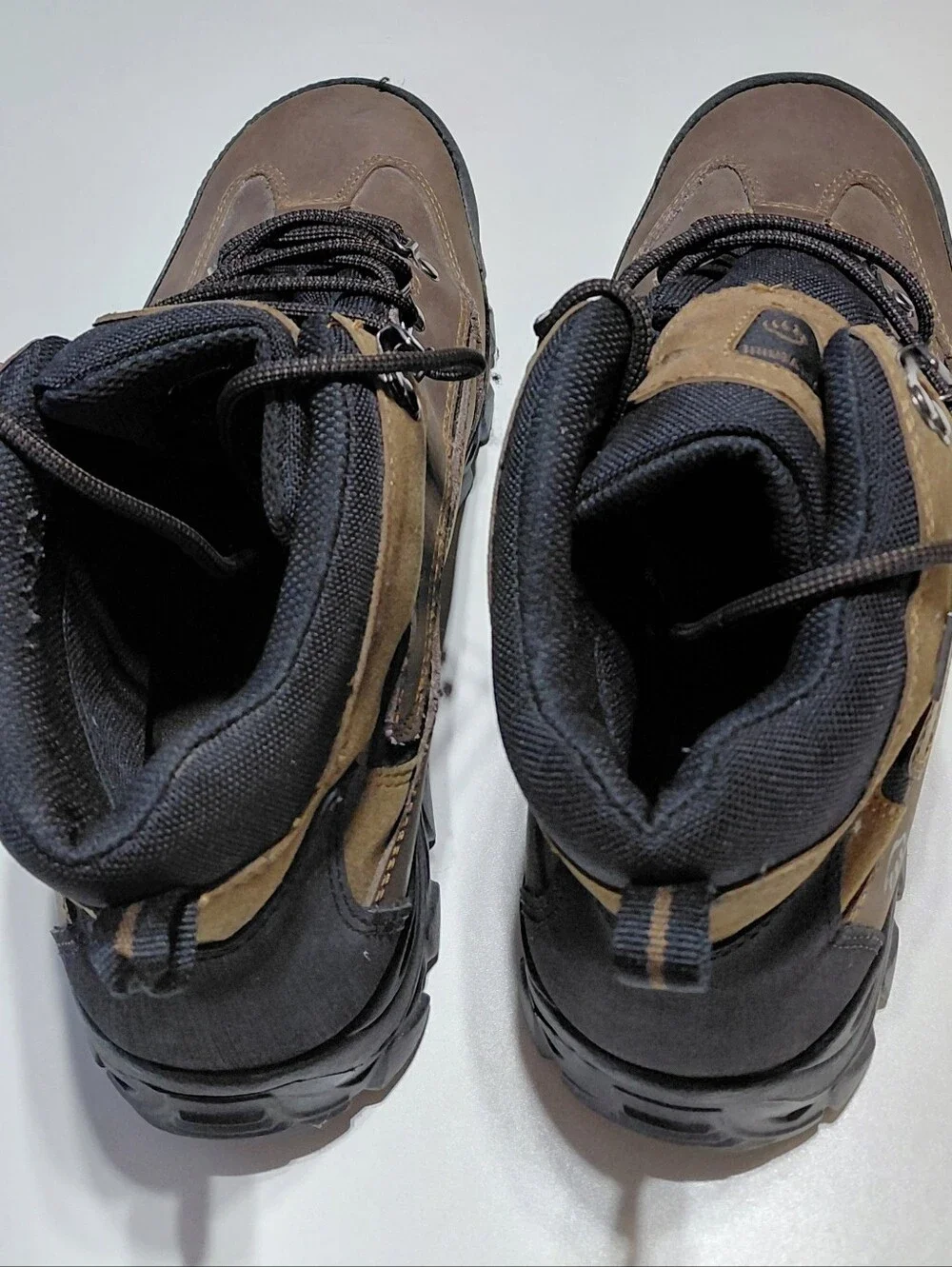 WOLVERINE Men's Spencer Brown and Black   Leather Hiking Boots  Size 10.5EW